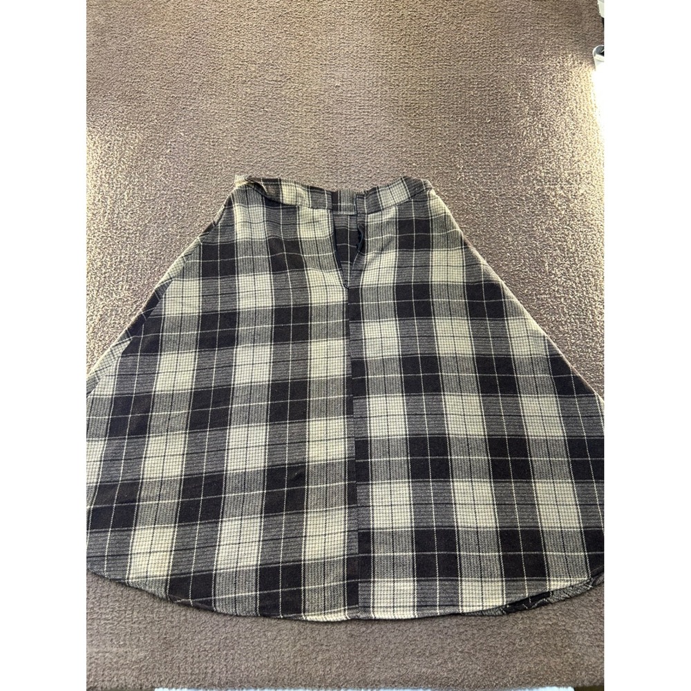 DAZY Brown Plaid A-Line Midi Skirt High Waisted Checkered Flare XL